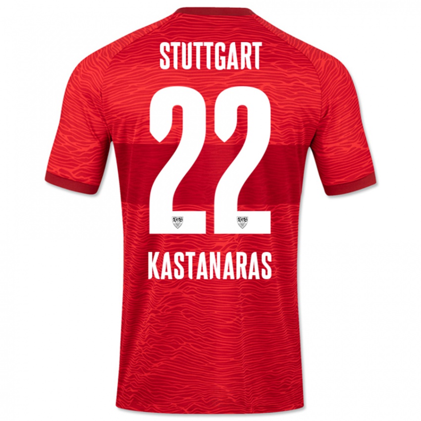 Dames Thomas Kastanaras #22 Rood Uitshirt Uittenue 2023/24 T-Shirt België