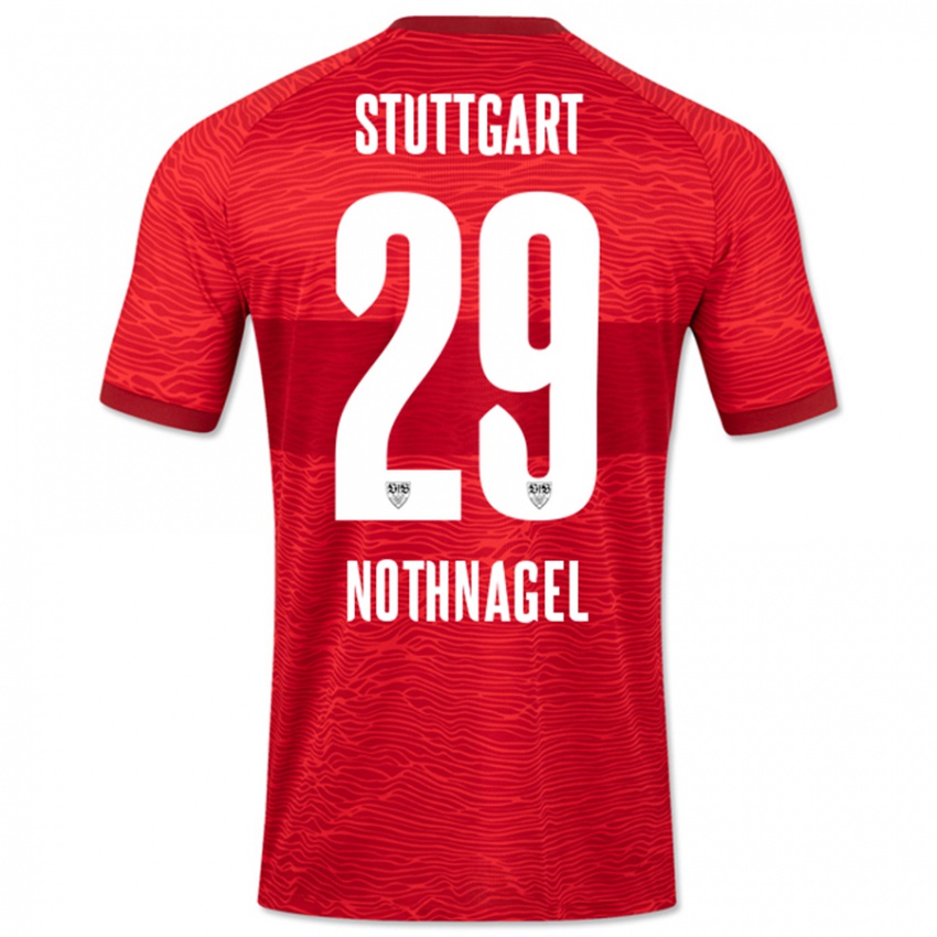 Dames Dominik Nothnagel #29 Rood Uitshirt Uittenue 2023/24 T-Shirt België
