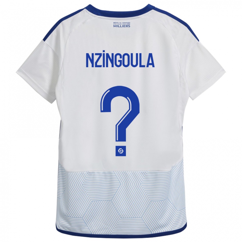 Dames Rabby Nzingoula #0 Wit Uitshirt Uittenue 2023/24 T-Shirt België