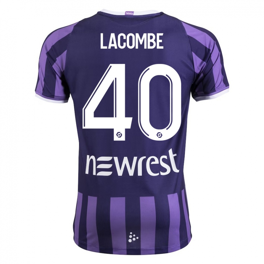 Dames Justin Lacombe #40 Paars Uitshirt Uittenue 2023/24 T-Shirt België