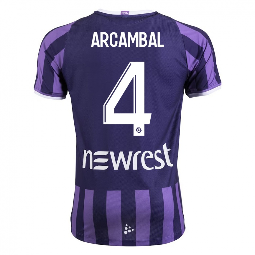 Femme Maillot Anais Arcambal #4 Violet Tenues Extérieur 2023/24 T-Shirt Belgique