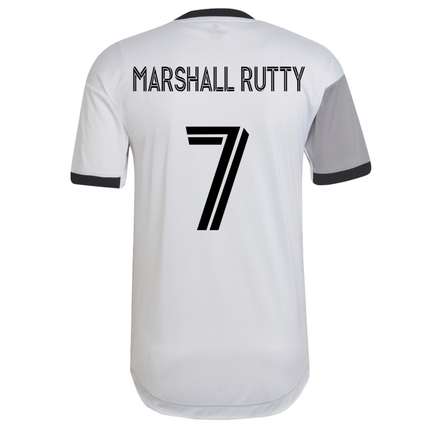 Femme Maillot Jahkeele Marshall-Rutty #7 Blanc Tenues Extérieur 2023/24 T-Shirt Belgique