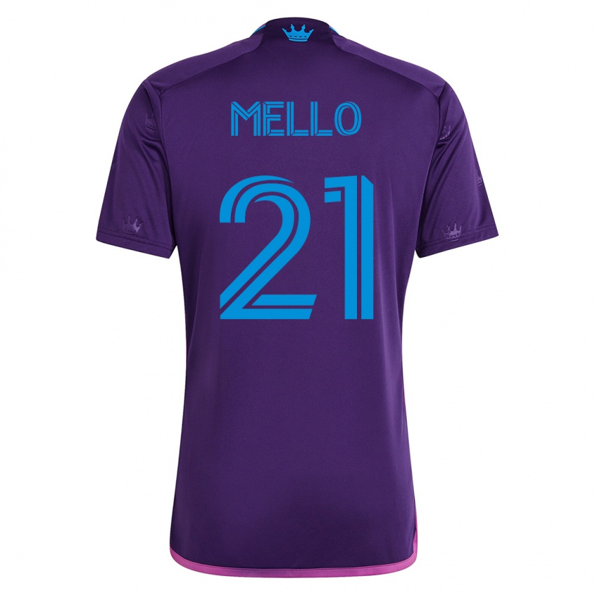Dames Vinicius Mello #21 Viooltje Uitshirt Uittenue 2023/24 T-Shirt België
