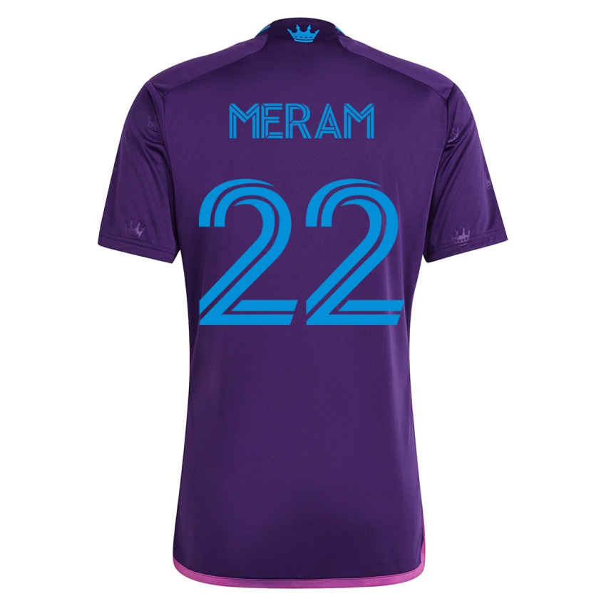 Dames Justin Meram #22 Viooltje Uitshirt Uittenue 2023/24 T-Shirt België
