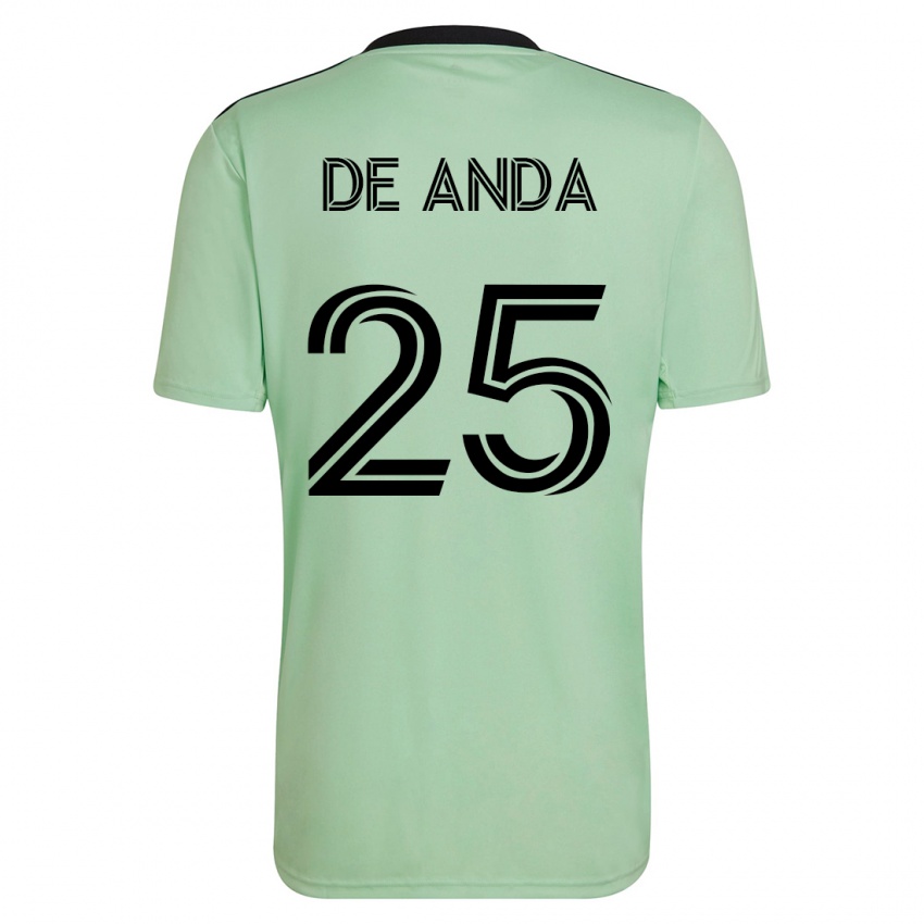 Dames Anthony De Anda #25 Licht Groen Uitshirt Uittenue 2023/24 T-Shirt België