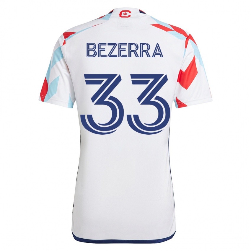 Dames Victor Bezerra #33 Wit Blauw Uitshirt Uittenue 2023/24 T-Shirt België