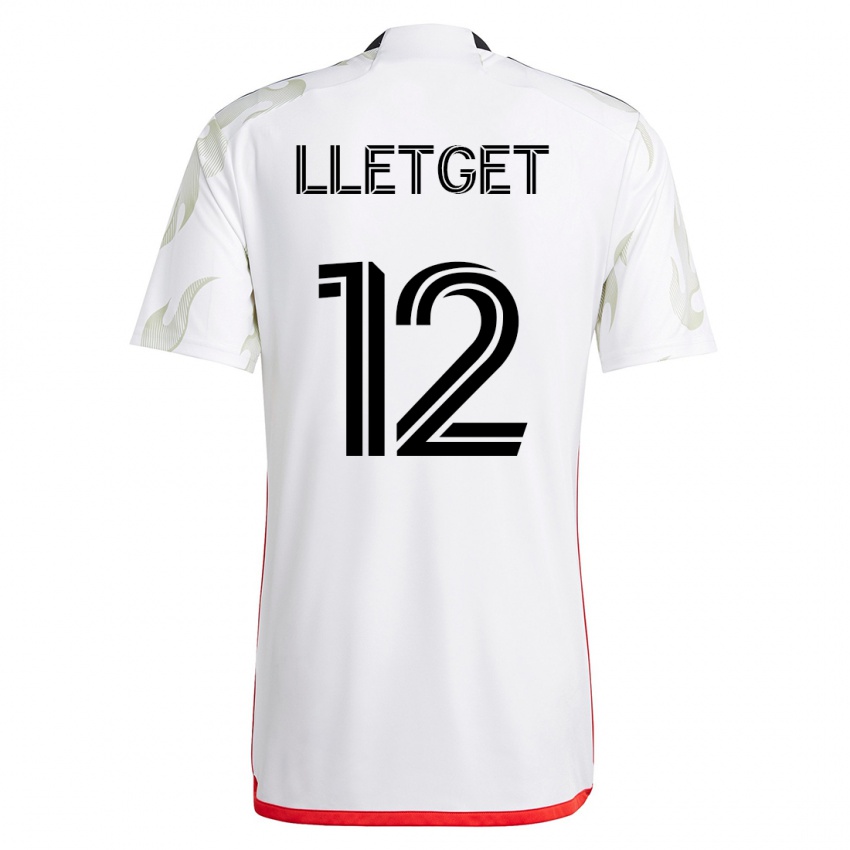 Dames Sebastian Lletget #12 Wit Uitshirt Uittenue 2023/24 T-Shirt België