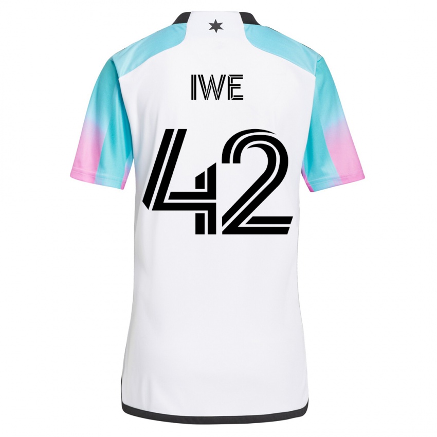 Dames Emmanuel Iwe #42 Wit Uitshirt Uittenue 2023/24 T-Shirt België