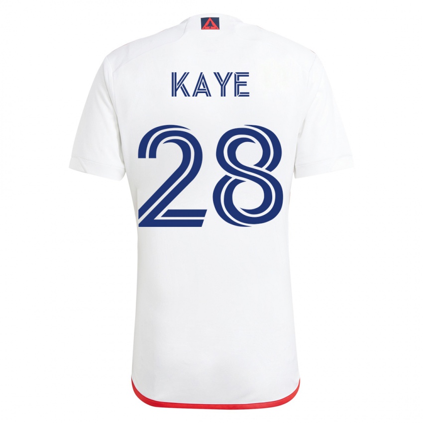 Dames Mark-Anthony Kaye #28 Wit Rood Uitshirt Uittenue 2023/24 T-Shirt België
