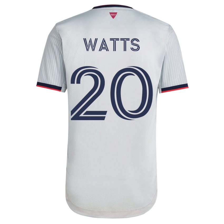 Dames Akil Watts #20 Wit Uitshirt Uittenue 2023/24 T-Shirt België