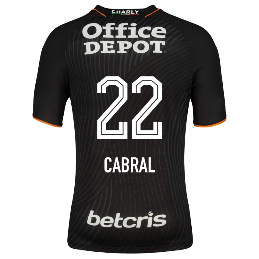 Dames Gustavo Cabral #22 Zwart Uitshirt Uittenue 2023/24 T-Shirt België