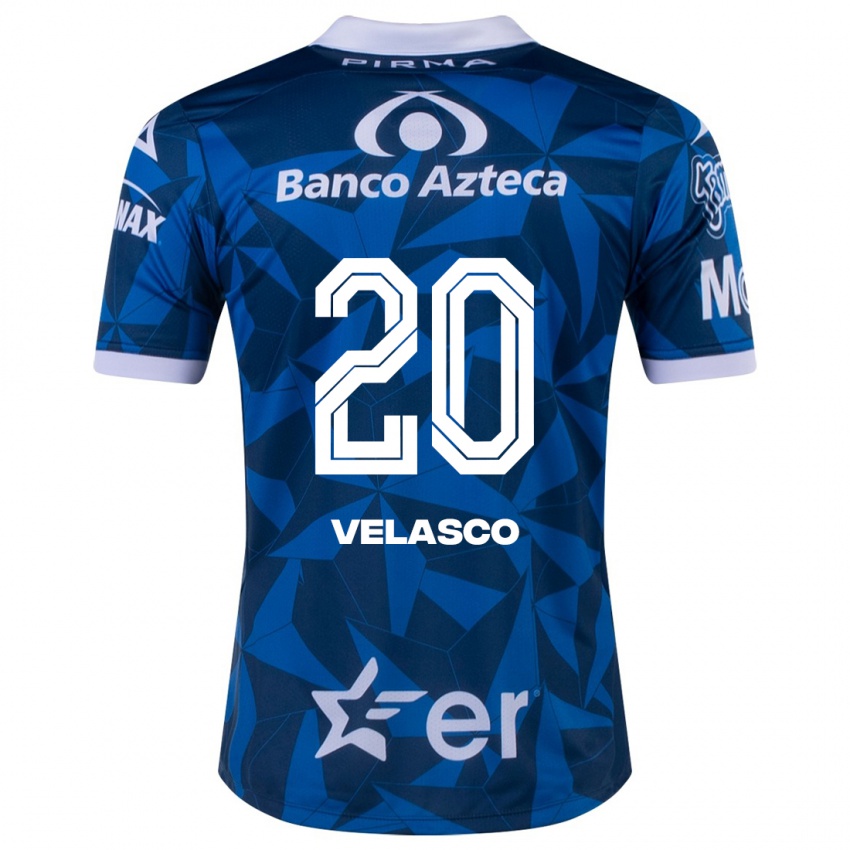 Dames Kevin Velasco #20 Blauw Uitshirt Uittenue 2023/24 T-Shirt België