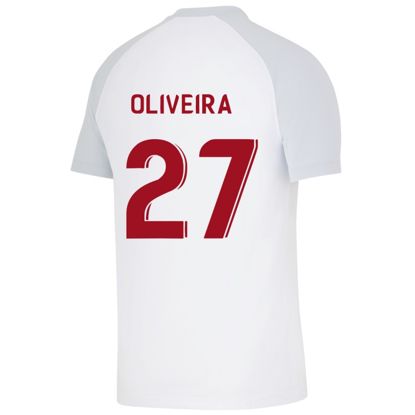 Dames Sergio Oliveira #27 Wit Uitshirt Uittenue 2023/24 T-Shirt België