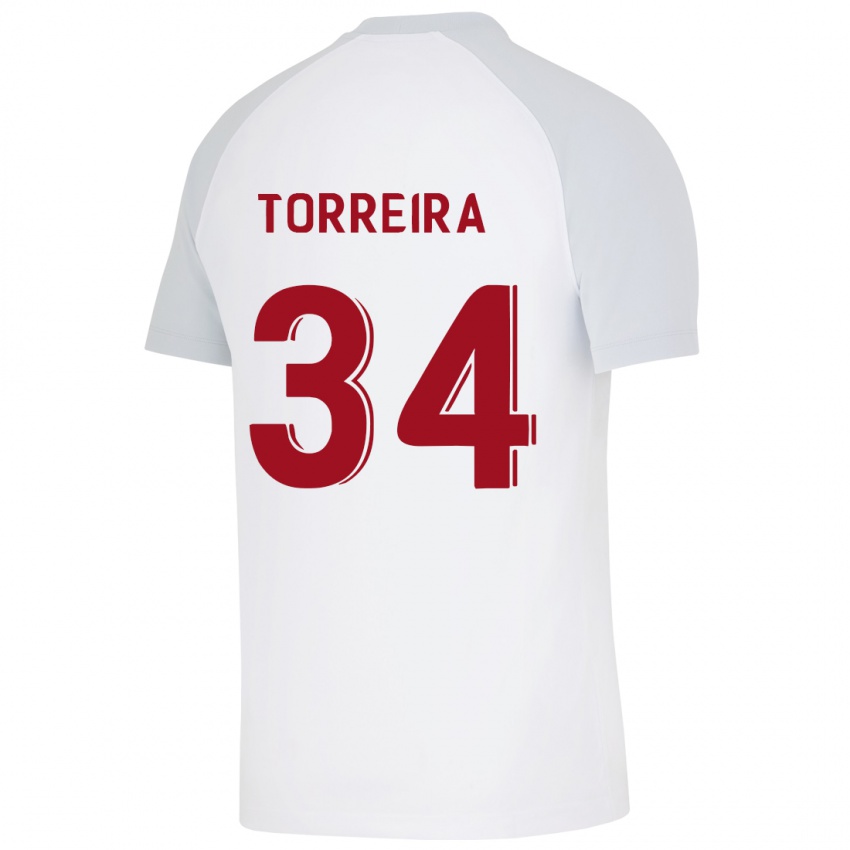 Dames Lucas Torreira #34 Wit Uitshirt Uittenue 2023/24 T-Shirt België