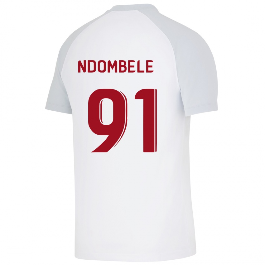 Dames Tanguy Ndombele #91 Wit Uitshirt Uittenue 2023/24 T-Shirt België