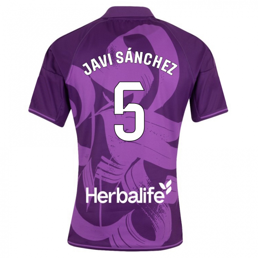 Dames Javi Sánchez #5 Viooltje Uitshirt Uittenue 2023/24 T-Shirt België