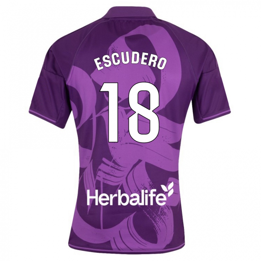 Dames Sergio Escudero #18 Viooltje Uitshirt Uittenue 2023/24 T-Shirt België