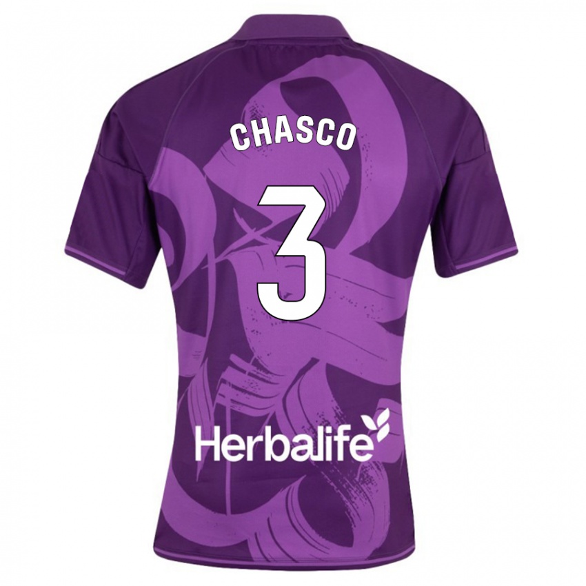 Damen Raúl Chasco #3 Violett Auswärtstrikot Trikot 2023/24 T-Shirt Belgien