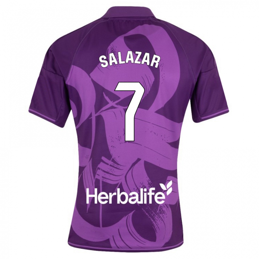 Damen Israel Salazar #7 Violett Auswärtstrikot Trikot 2023/24 T-Shirt Belgien