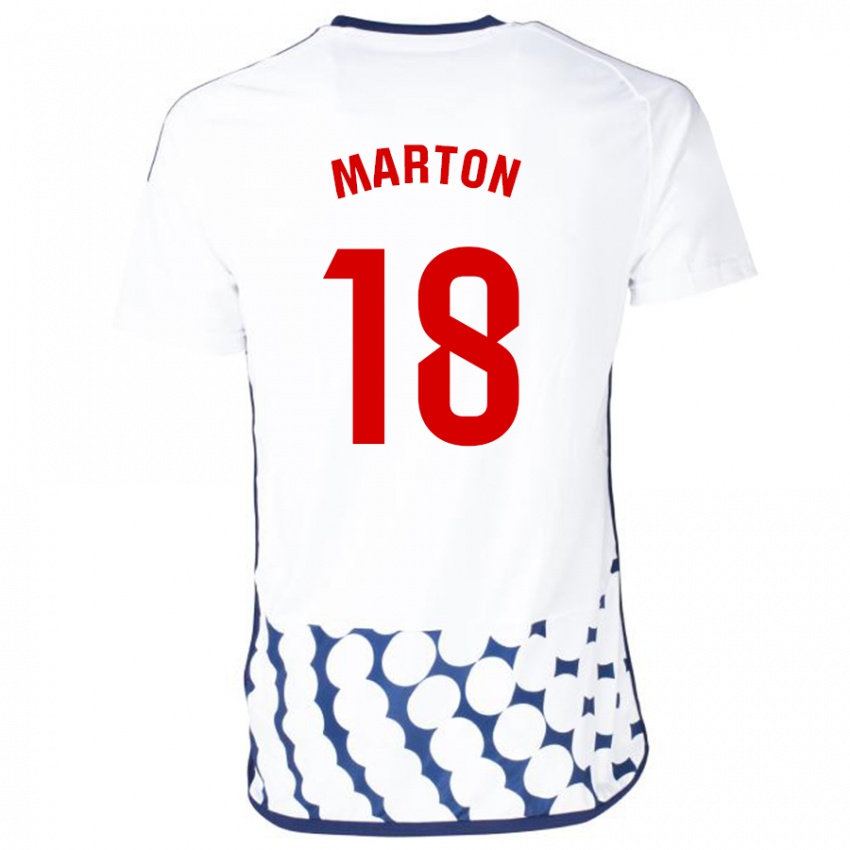 Dames Javier Marton #18 Wit Uitshirt Uittenue 2023/24 T-Shirt België