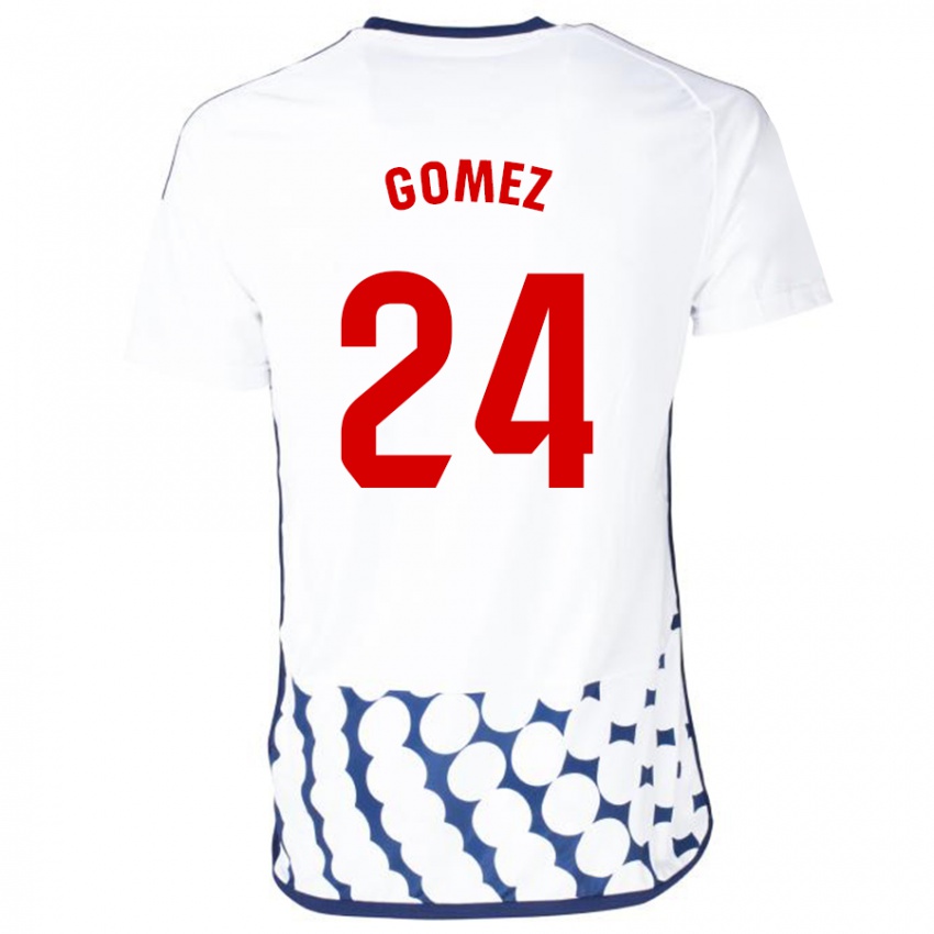 Dames Jonathan Gómez #24 Wit Uitshirt Uittenue 2023/24 T-Shirt België