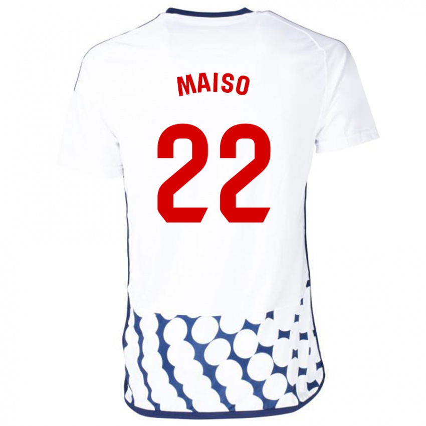 Dames Álvaro Maiso #22 Wit Uitshirt Uittenue 2023/24 T-Shirt België