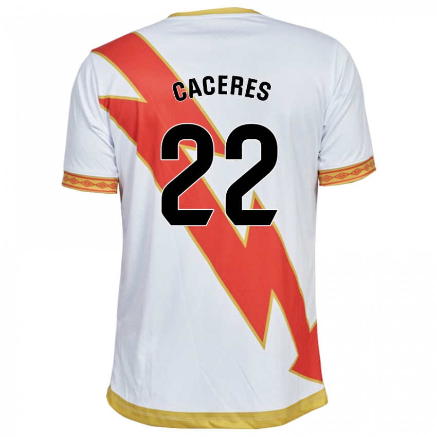 Kinderen Daniel Cáceres #22 Wit Thuisshirt Thuistenue 2023/24 T-Shirt België