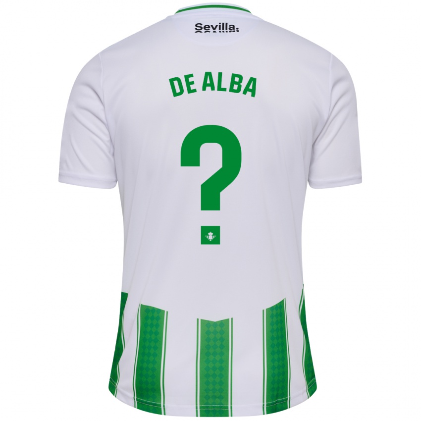 Enfant Maillot Luismi De Alba #0 Blanc Tenues Domicile 2023/24 T-Shirt Belgique