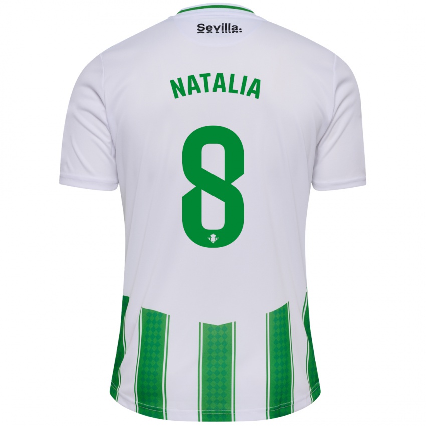 Enfant Maillot Natalia Montilla Martinez #8 Blanc Tenues Domicile 2023/24 T-Shirt Belgique