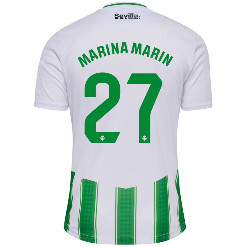 Enfant Maillot Marina Marín #27 Blanc Tenues Domicile 2023/24 T-Shirt Belgique