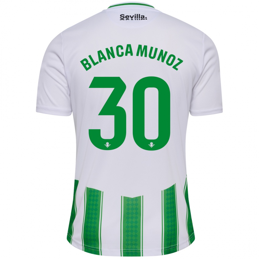 Enfant Maillot Blanca Muñoz #30 Blanc Tenues Domicile 2023/24 T-Shirt Belgique