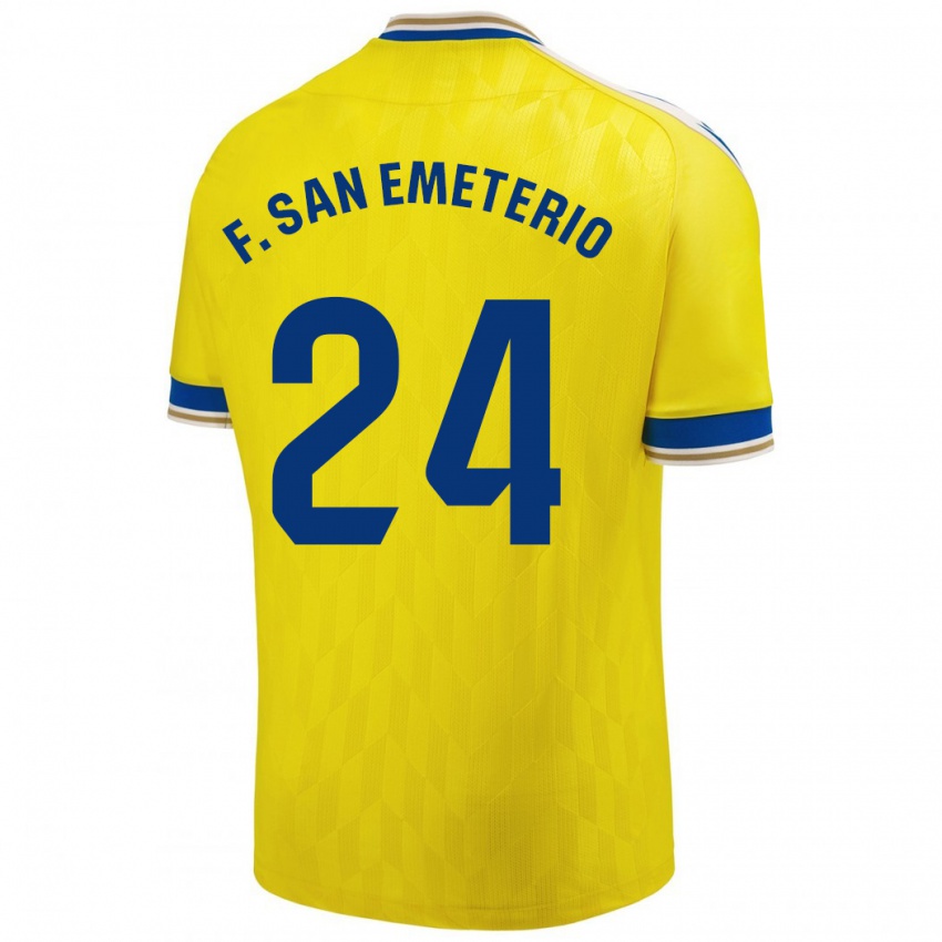 Kinderen Fede San Emeterio #24 Geel Thuisshirt Thuistenue 2023/24 T-Shirt België