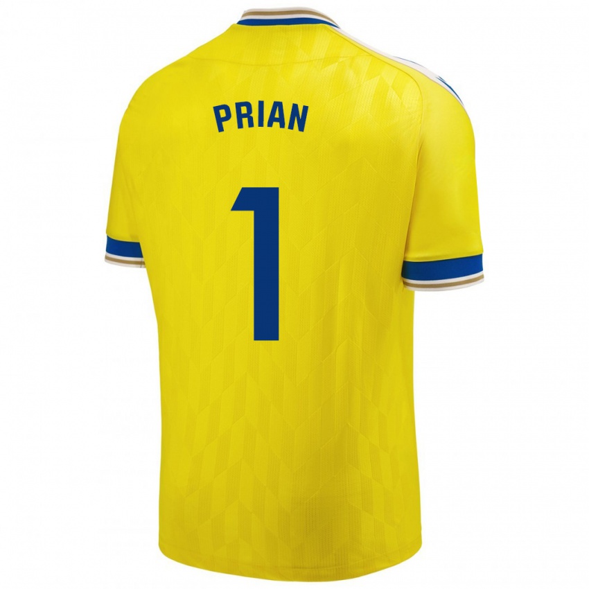 Kinderen Ana María Prián Pereira #1 Geel Thuisshirt Thuistenue 2023/24 T-Shirt België