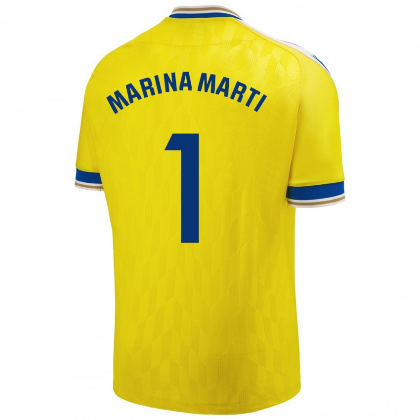 Kinderen Marina Martí #1 Geel Thuisshirt Thuistenue 2023/24 T-Shirt België