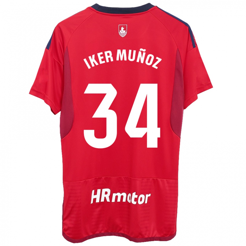 Kinderen Iker Muñoz #34 Rood Thuisshirt Thuistenue 2023/24 T-Shirt België