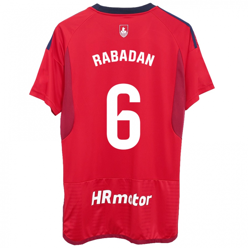 Kinderen David Rabadán #6 Rood Thuisshirt Thuistenue 2023/24 T-Shirt België