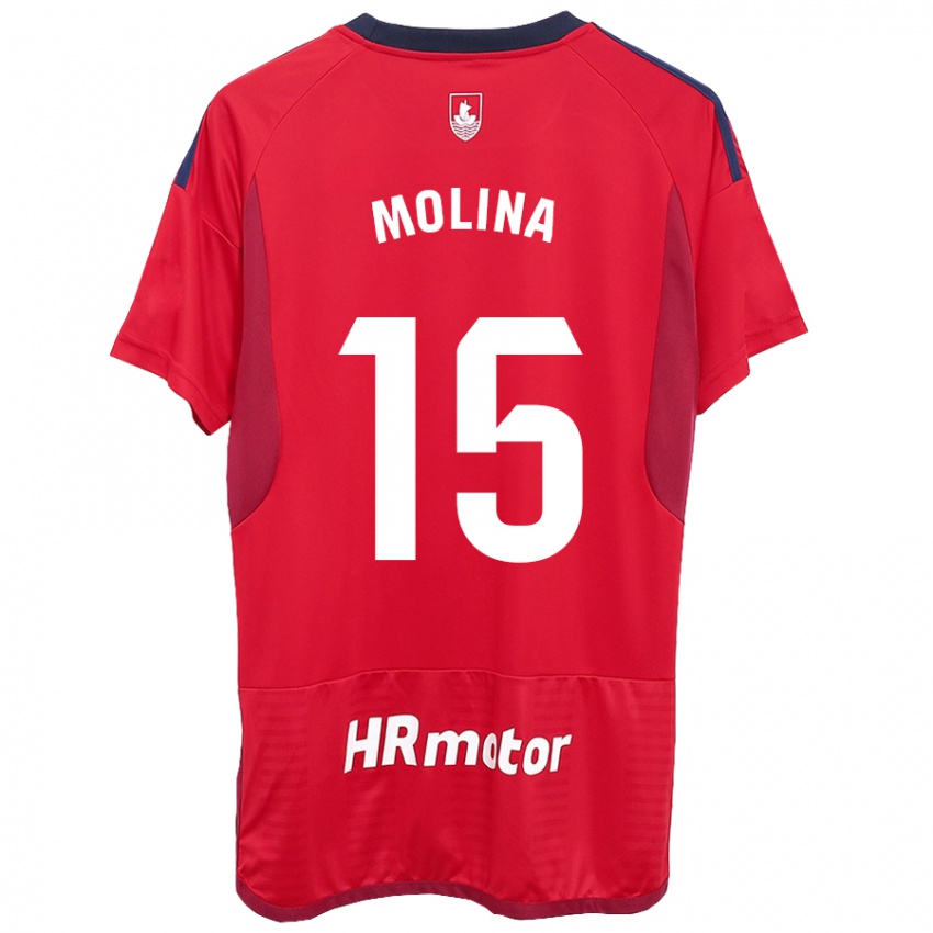 Kinderen Guillem Molina #15 Rood Thuisshirt Thuistenue 2023/24 T-Shirt België