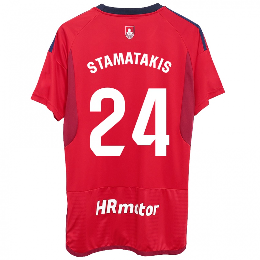 Kinderen Dimitrios Stamatakis #24 Rood Thuisshirt Thuistenue 2023/24 T-Shirt België