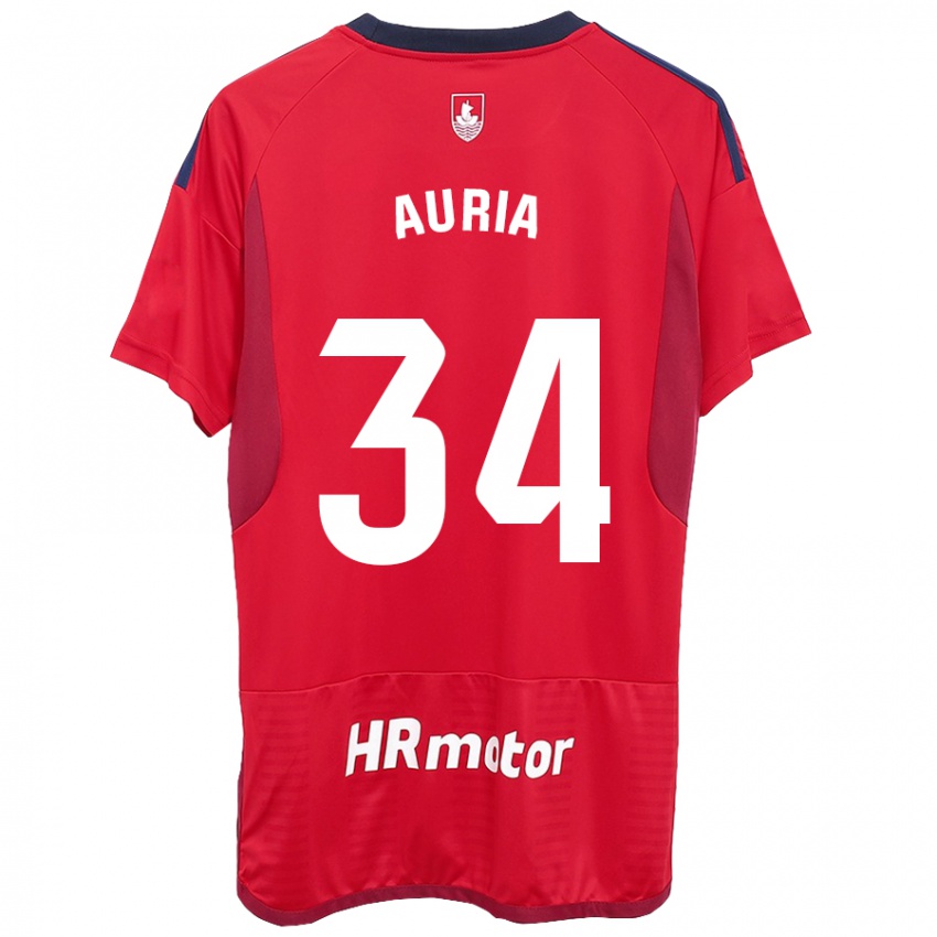 Kinderen Miguel Auria #34 Rood Thuisshirt Thuistenue 2023/24 T-Shirt België