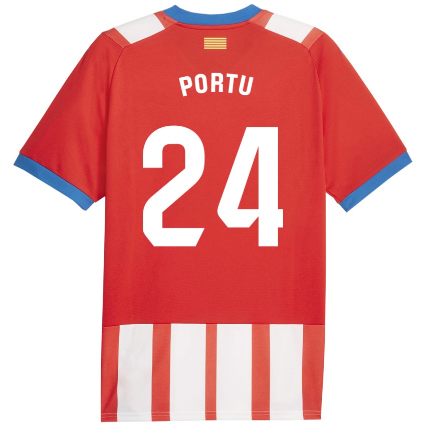 Kinderen Portu #24 Rood Wit Thuisshirt Thuistenue 2023/24 T-Shirt België