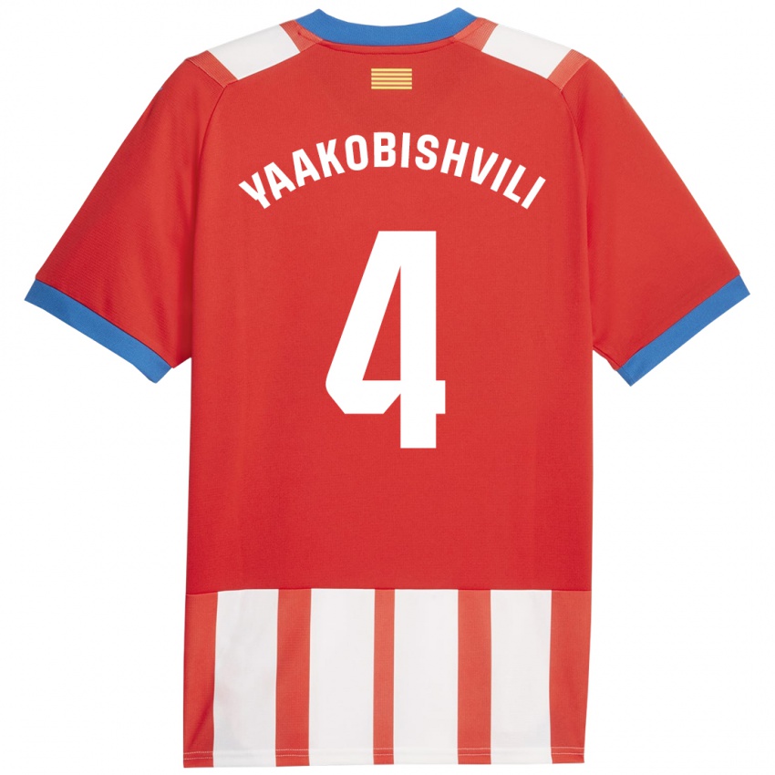 Kinderen Antal Yaakobishvili #4 Rood Wit Thuisshirt Thuistenue 2023/24 T-Shirt België