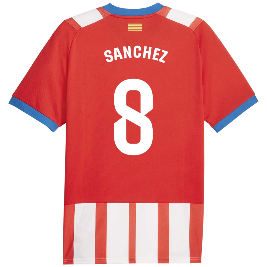 Kinderen Miguel Ángel Sánchez #8 Rood Wit Thuisshirt Thuistenue 2023/24 T-Shirt België