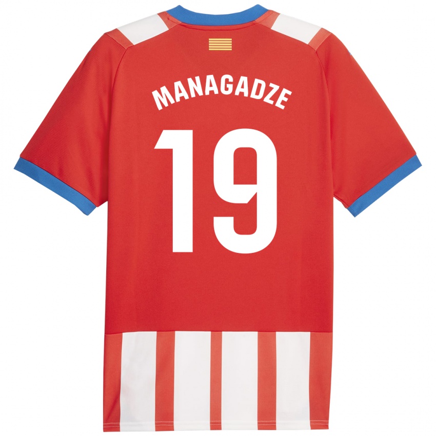 Kinderen Luka Managadze #19 Rood Wit Thuisshirt Thuistenue 2023/24 T-Shirt België