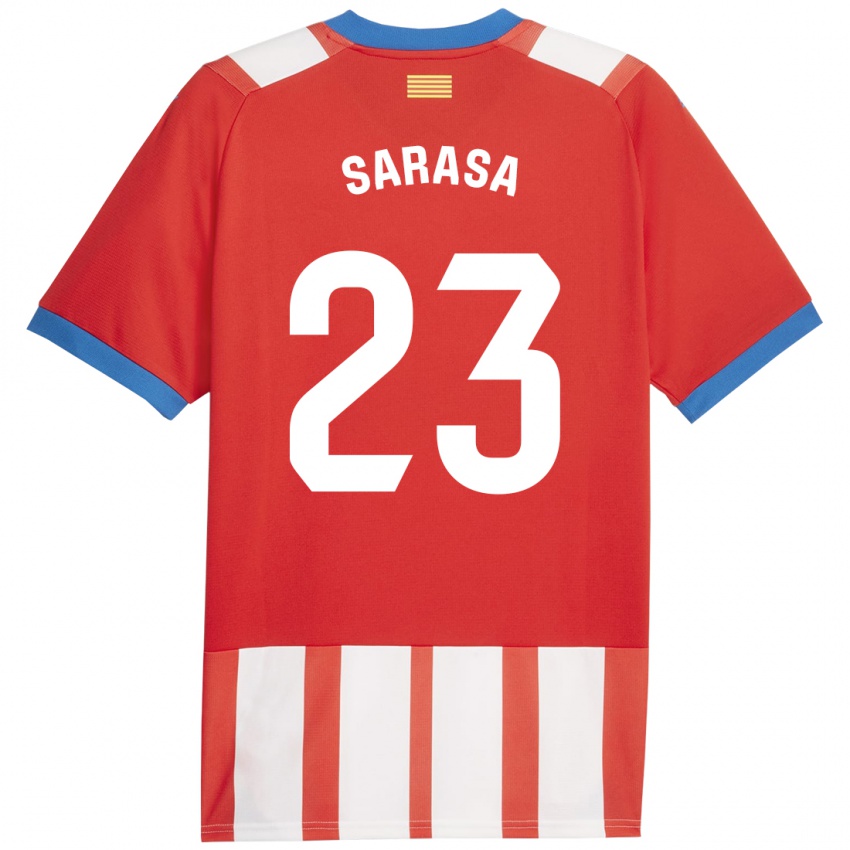 Kinderen Javier Sarasa #23 Rood Wit Thuisshirt Thuistenue 2023/24 T-Shirt België