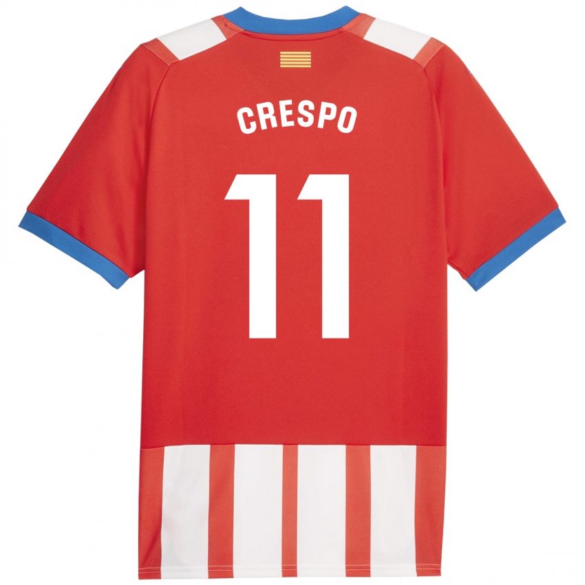 Kinderen Lydia Crespo #11 Rood Wit Thuisshirt Thuistenue 2023/24 T-Shirt België