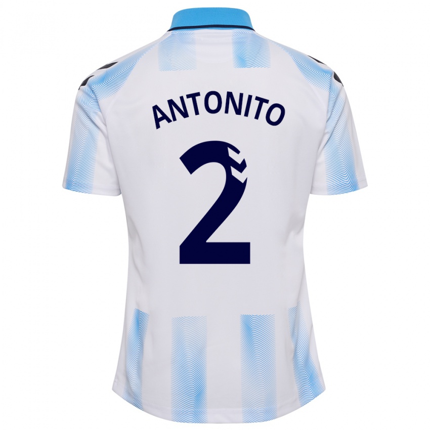 Kinderen Antoñito #2 Wit Blauw Thuisshirt Thuistenue 2023/24 T-Shirt België