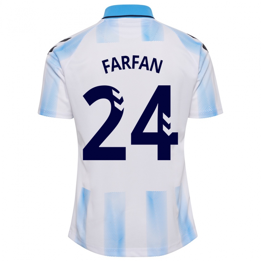 Kinderen María Farfán #24 Wit Blauw Thuisshirt Thuistenue 2023/24 T-Shirt België