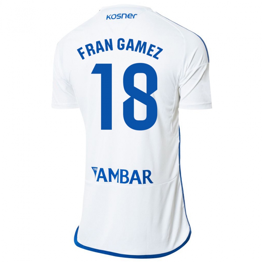 Kinderen Fran Gámez #18 Wit Thuisshirt Thuistenue 2023/24 T-Shirt België