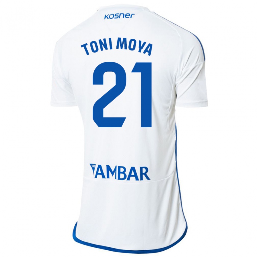 Kinderen Toni Moya #21 Wit Thuisshirt Thuistenue 2023/24 T-Shirt België