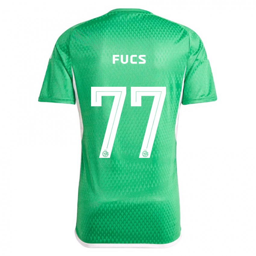 Kinderen Roee Fucs #77 Wit Blauw Thuisshirt Thuistenue 2023/24 T-Shirt België